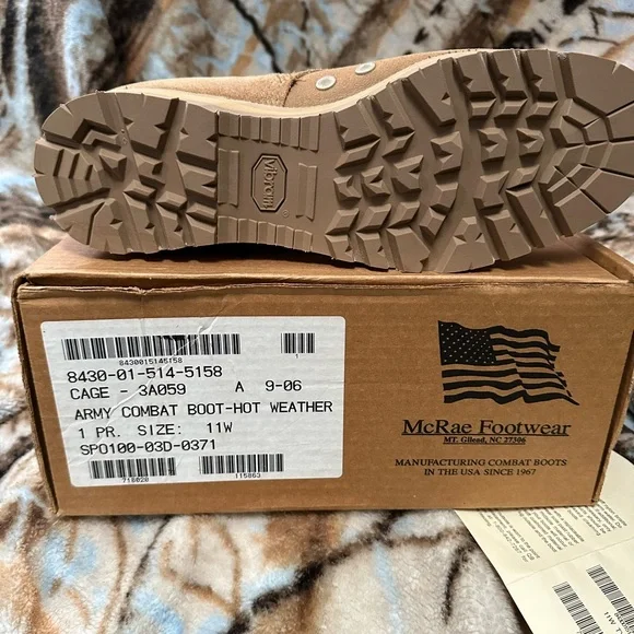 New. McRae Hot Weather Leather Boots. 11 W. Vibram Soles. Manufactured in USA. - Picture 3 of 16